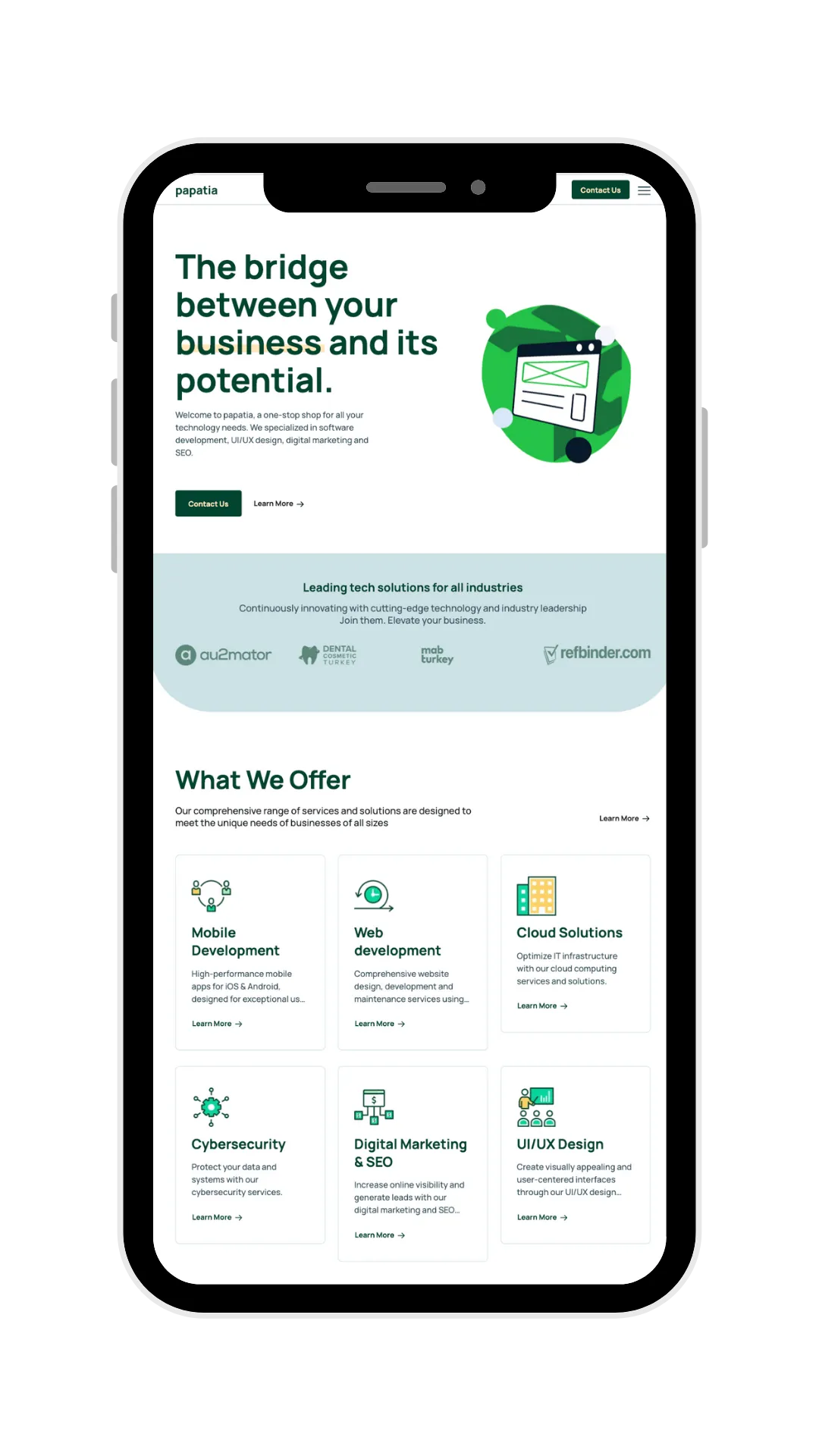 Papatia mobile interface